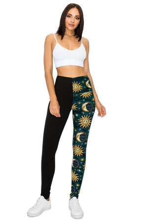 Spliced 5-inch Long Yoga Style Banded Lined Knit Legging With High Waist