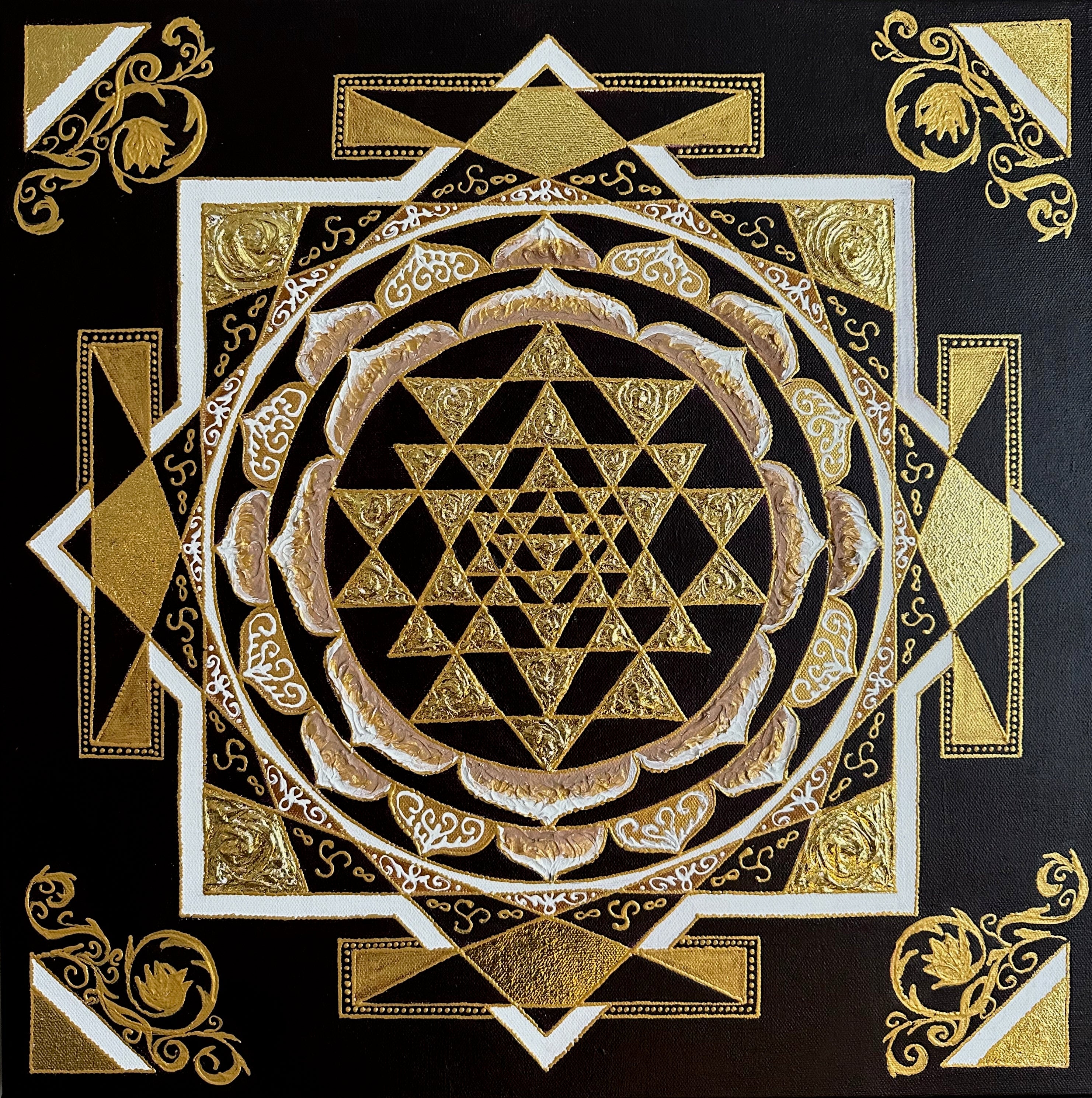 Sri Yantra mandala, energy painting, sacred geometry