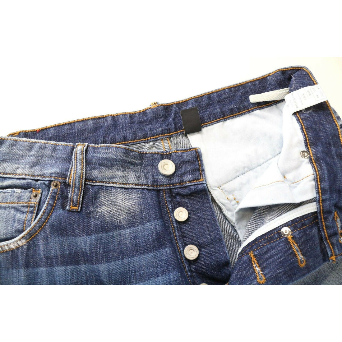 TAKESHY KUROSAWA Men Jeans Distressed Washed Blue Pure Cotton