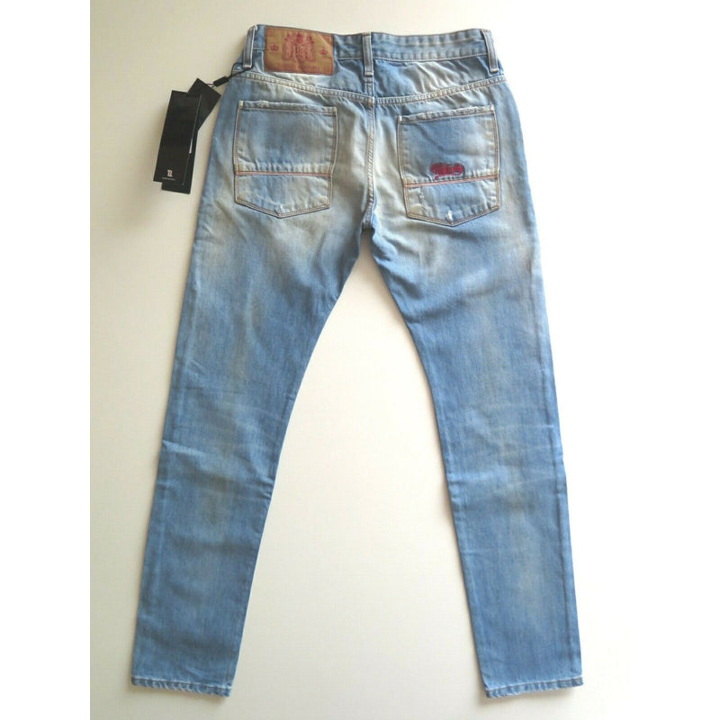 TAKESHY KUROSAWA Men's Distressed Tapered Jeans