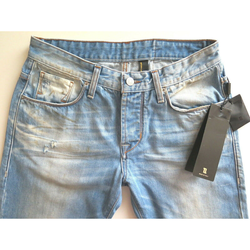TAKESHY KUROSAWA Men's Distressed Tapered Jeans