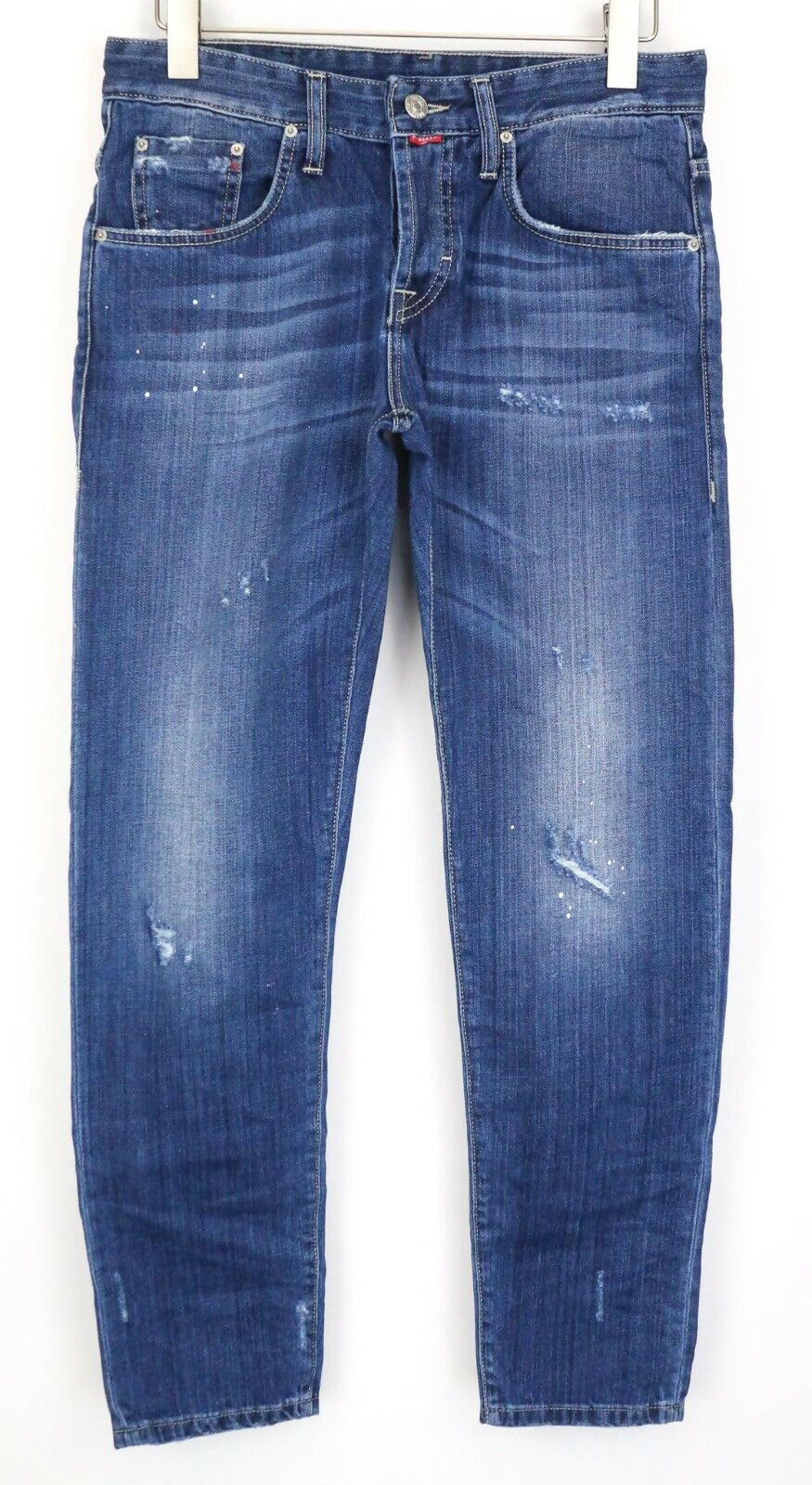 TAKESHY KUROSAWA TK 08 Men Jeans Buttoned Blue Slim Distressed Non-Stretch