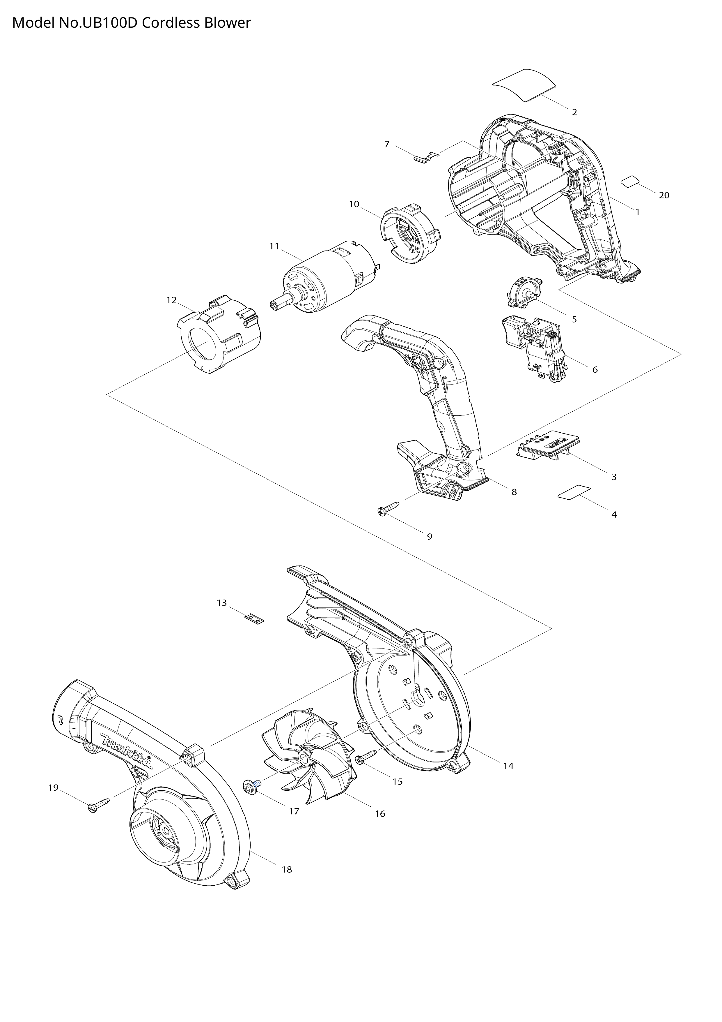 Makita UB100D — сборочный чертёж, лист 1, деталь 632R61-6 поз. 006
