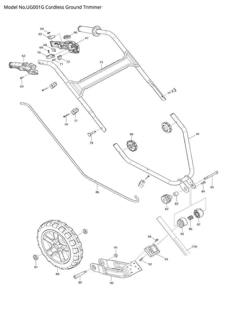 Makita UG001G — сборочный чертёж, лист 2, деталь 227A89-1 поз. 050