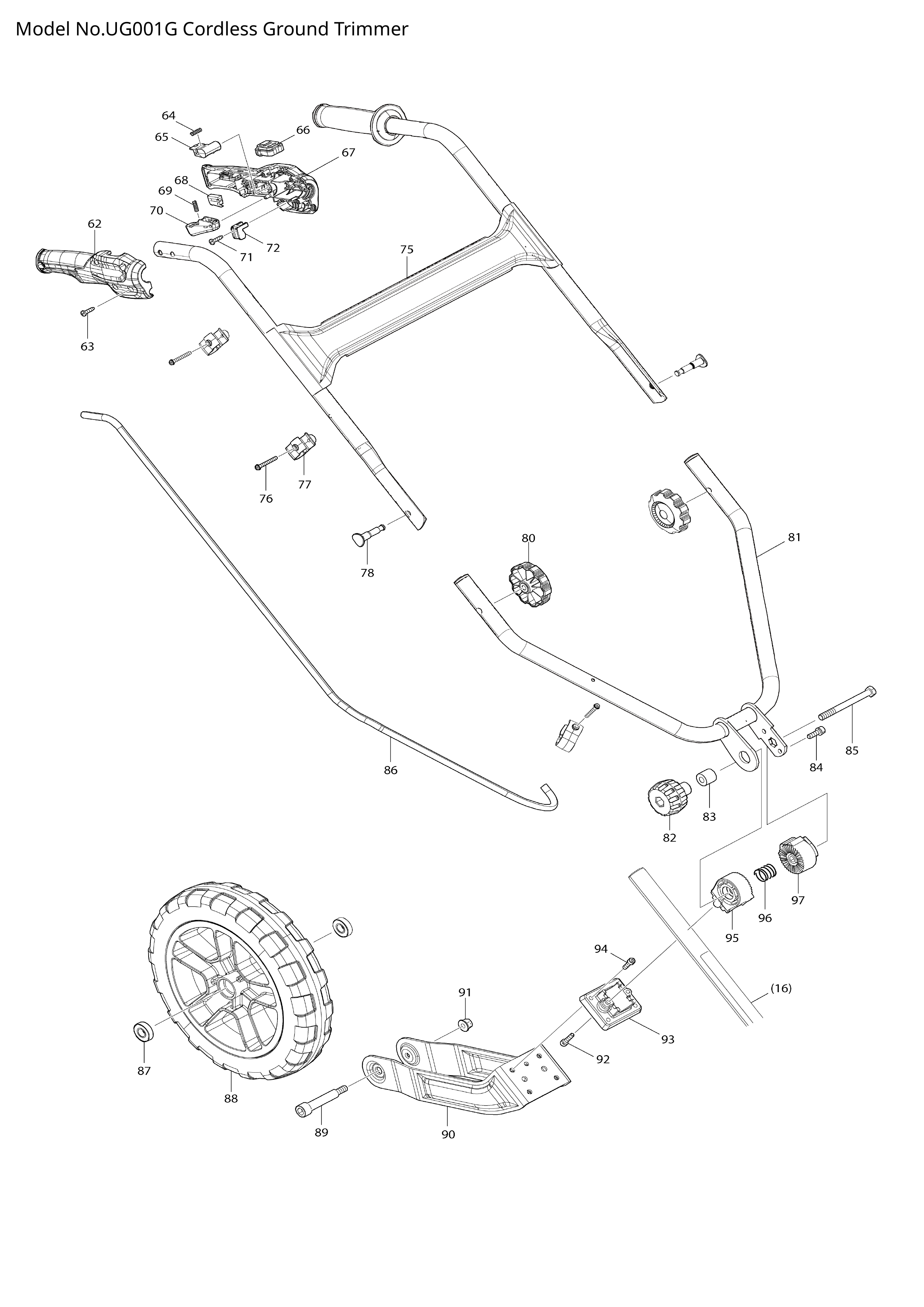 Makita UG001G — сборочный чертёж, лист 2, деталь 347B49-4 поз. 060