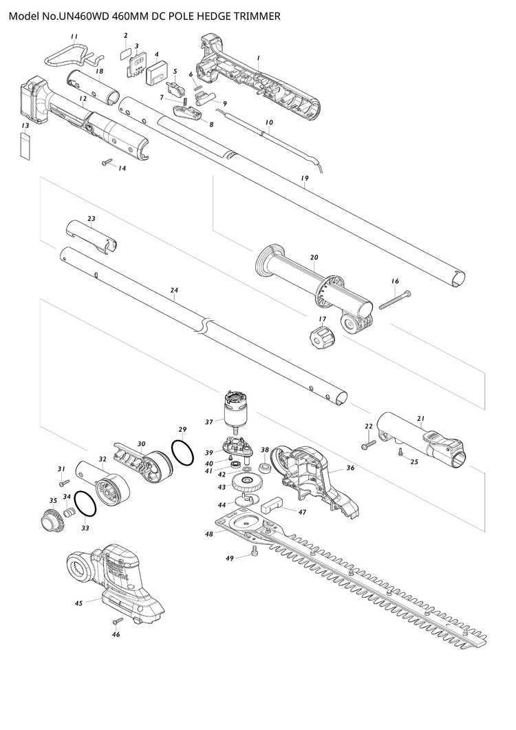 Makita UN460WD — сборочный чертёж, лист 1, деталь 183T12-9 поз. 001