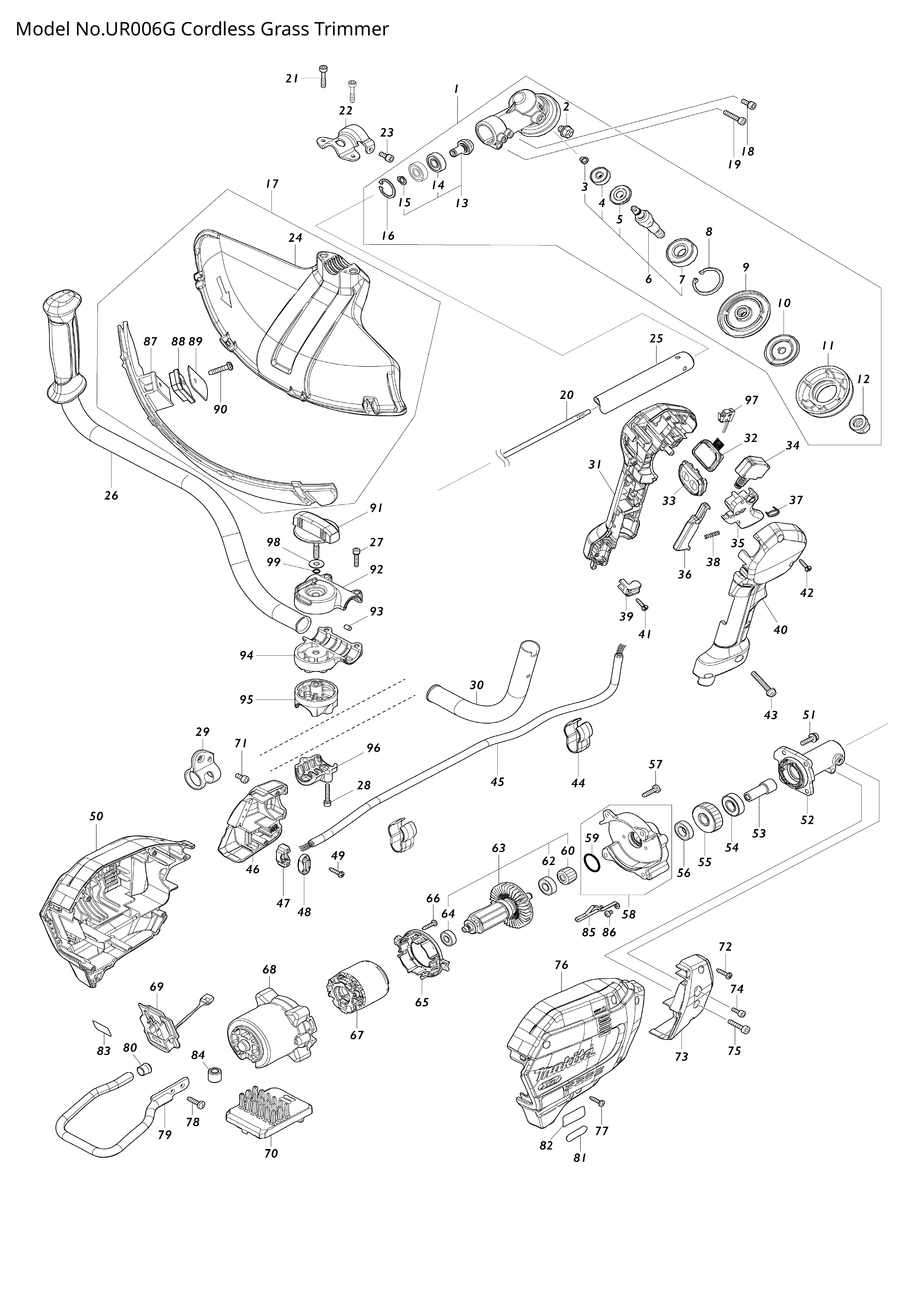 Makita UR006G — сборочный чертёж, лист 1, деталь 620F24-2 поз. 070