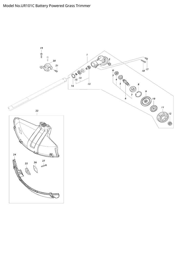 Makita UR101C — сборочный чертёж, лист 1, деталь 699161-7 поз. 056-1