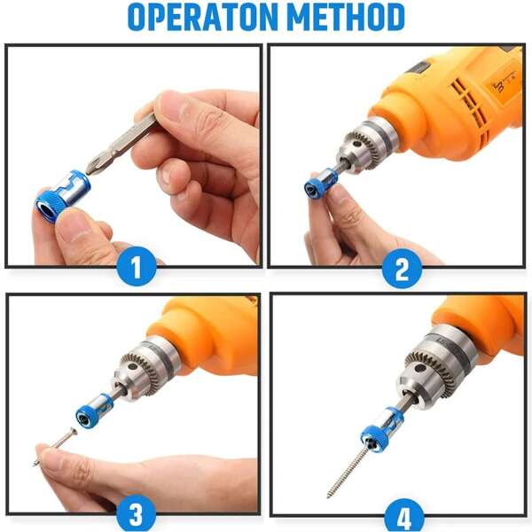 UniRing - Set with 2 drill adapters and 4 magnetic bits