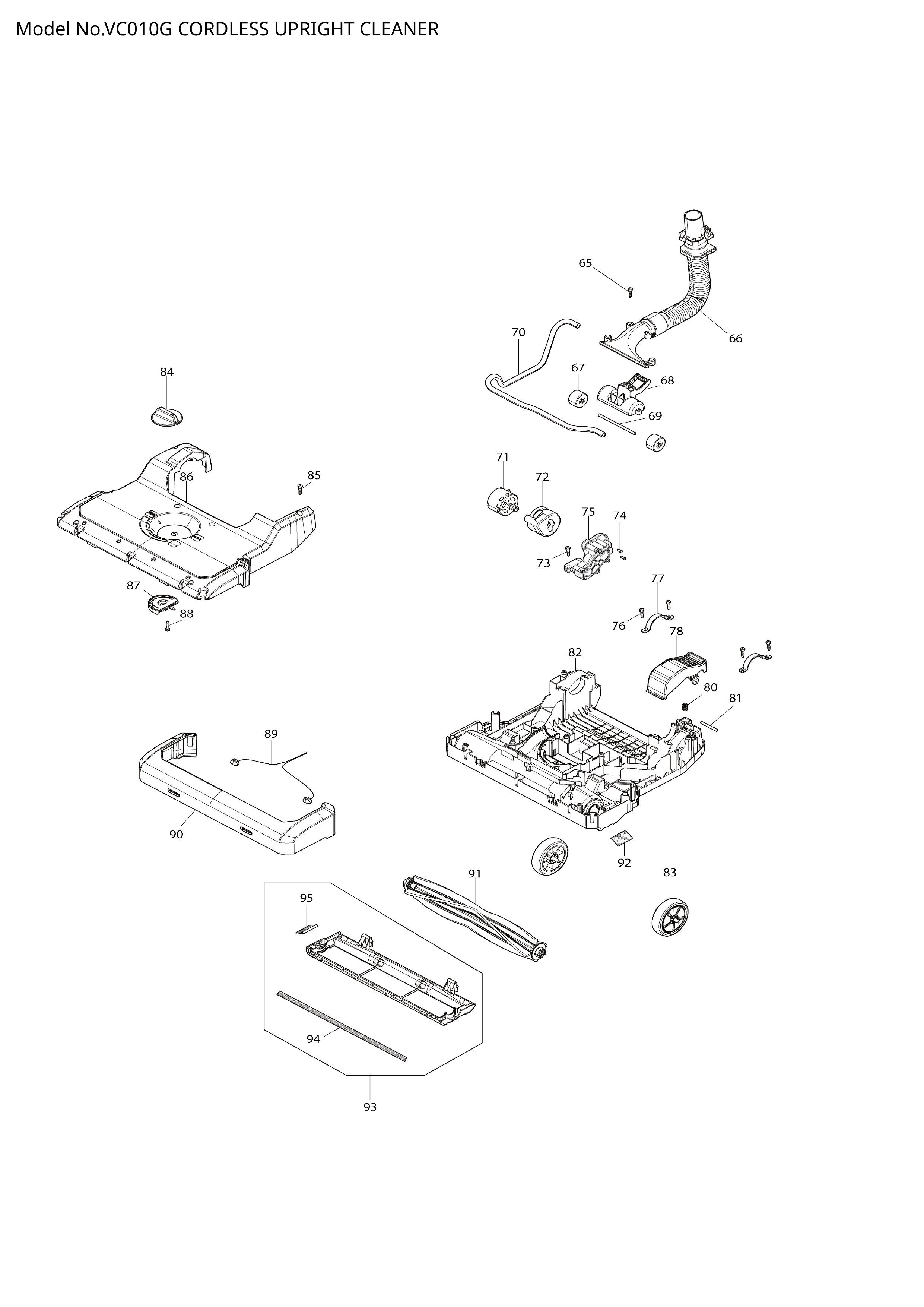 Makita VC010G — сборочный чертёж, лист 2, деталь 422A33-5 поз. 072