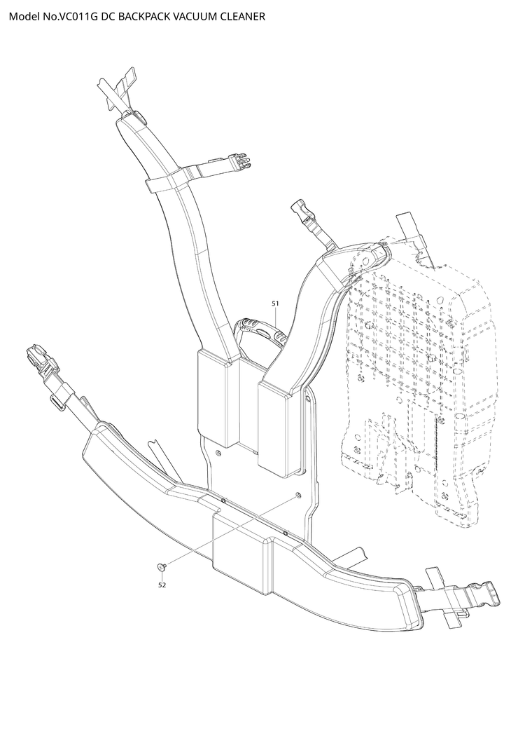 Makita VC011G — сборочный чертёж, лист 2, деталь 620M51-1 поз. 035