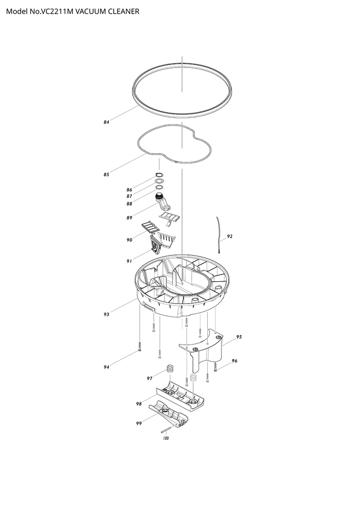 Makita VC2211M — сборочный чертёж, лист 3, деталь 423452-2 поз. 124