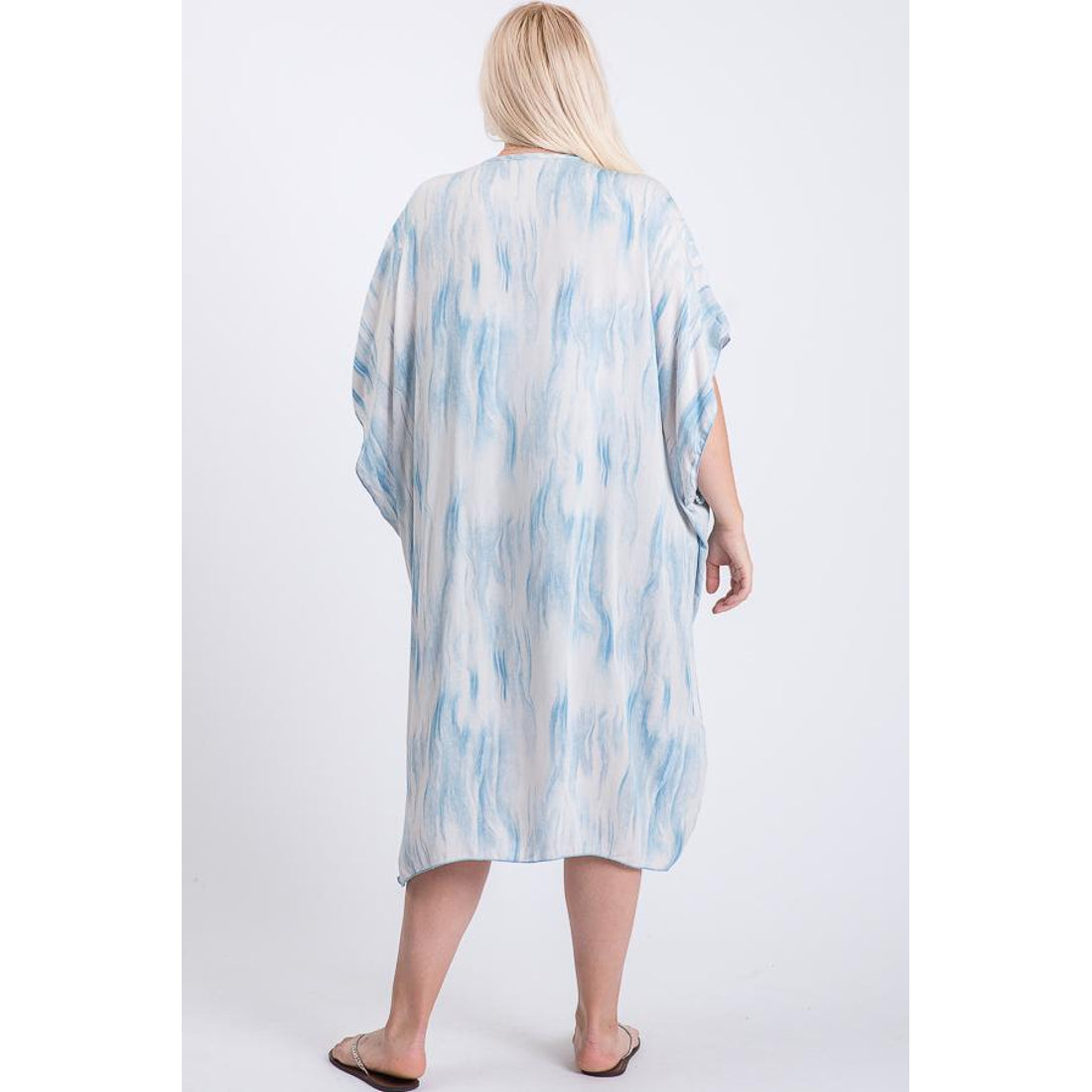 Zebra Print Short Sleeve Maxi Kimono