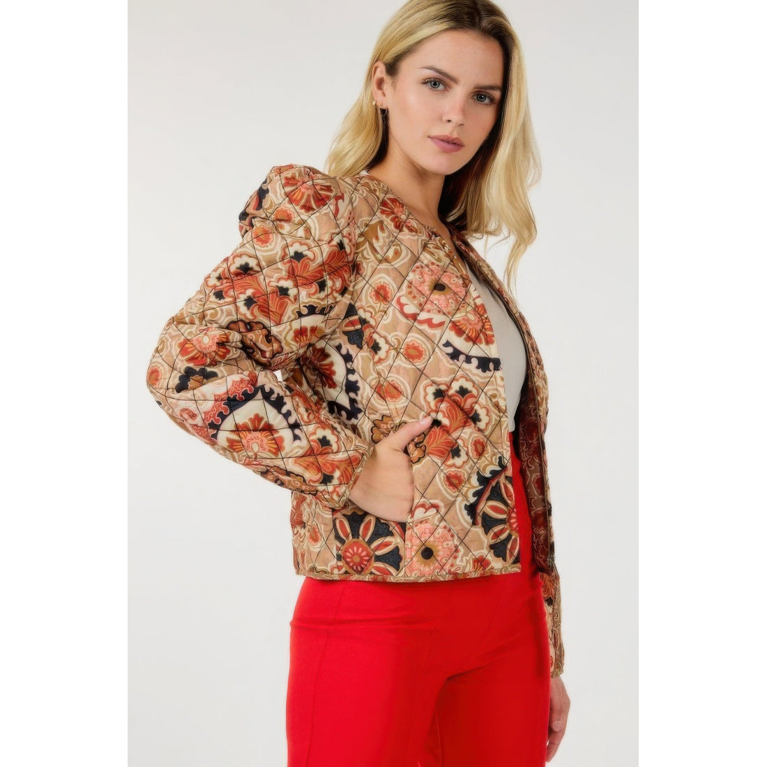 Zip Up Multi-print Jacket