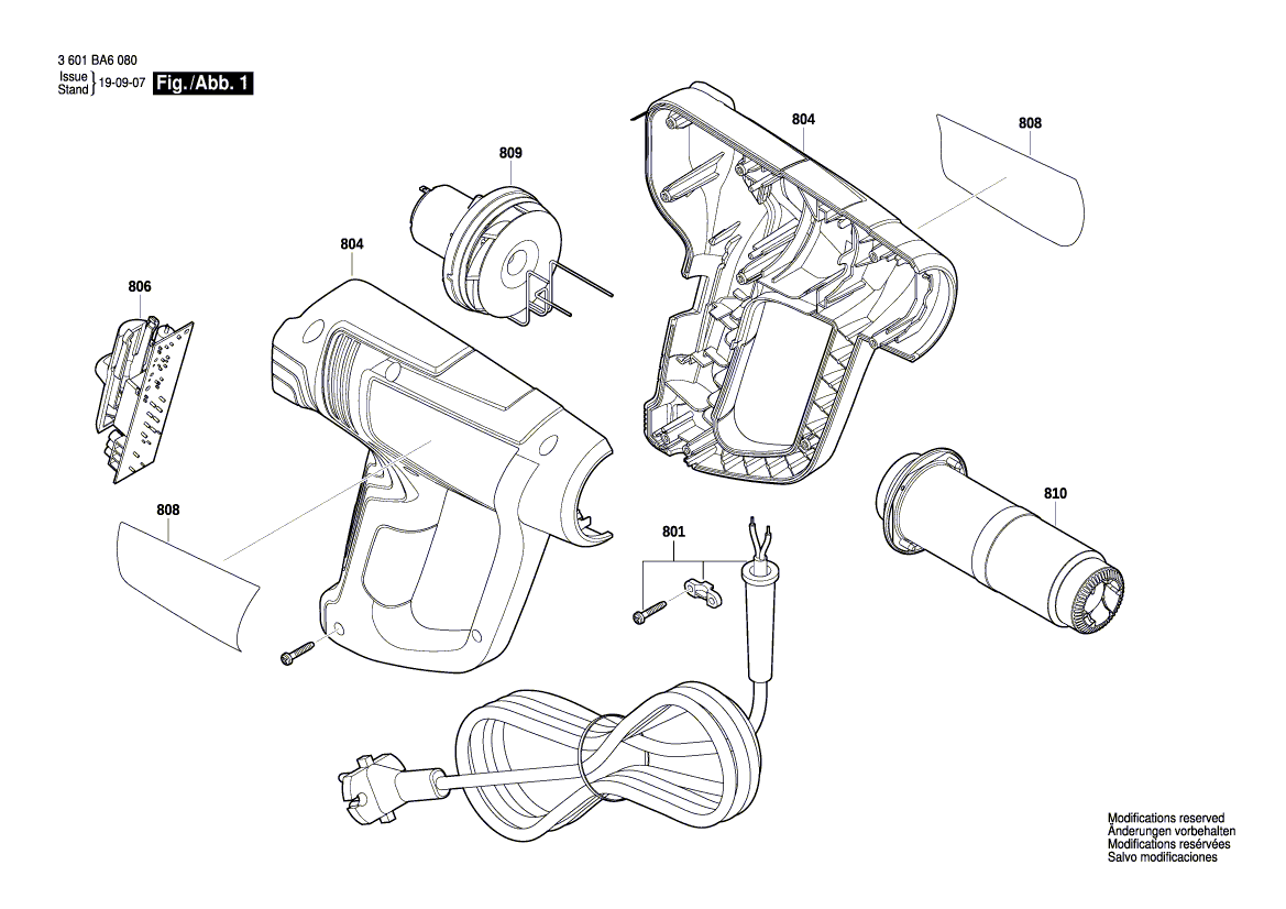 Nieuwe echte Bosch 1607000d1y voedingssnoer