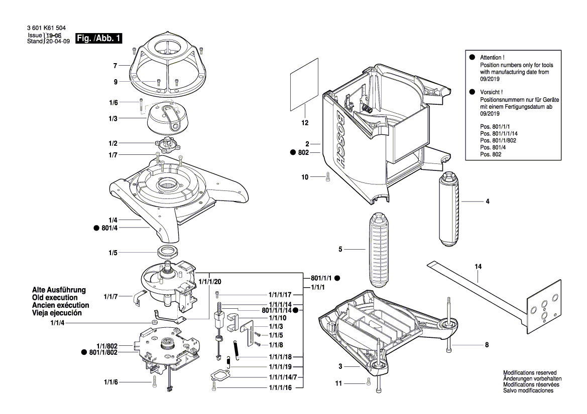 Nieuwe echte Bosch 2610A12340 Housing Assembly