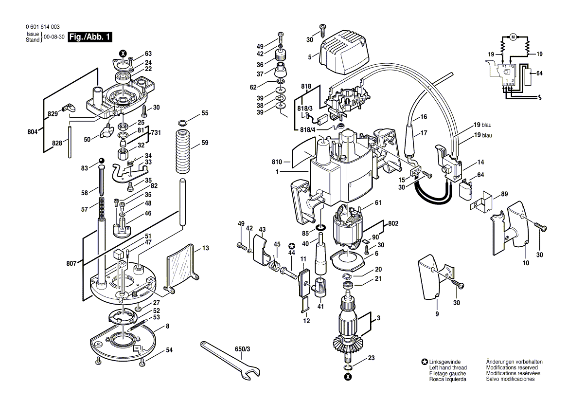 Neuer Original-Ein-/Ausschalter 1607000231 von Bosch