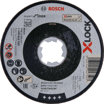 Ny äkta Bosch 2608619260 X-Lock Expert för Inox Cutting Disc for Small