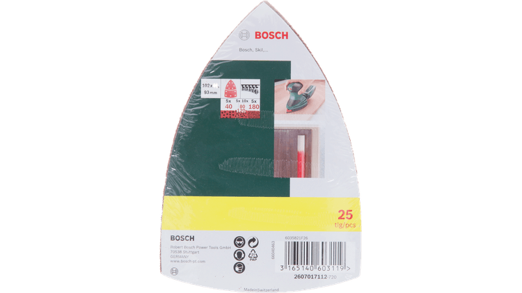 Neu Original Bosch 2607017112 25-teiliges Schleifblatt-Set für Multischleifer, Körnung