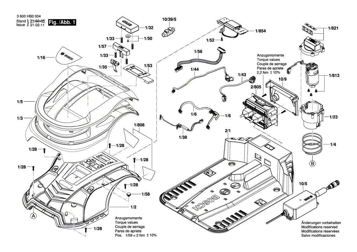 Nieuwe echte Bosch 1600A02545-bordassemblage