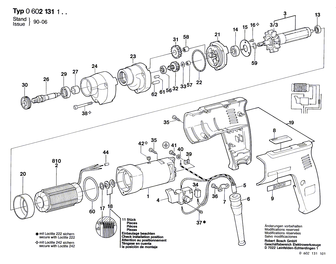 Neu Original Bosch 1610905011 Rillenkugellager