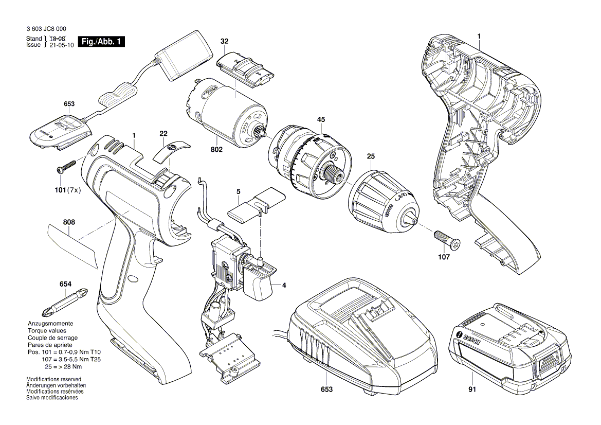 Nieuwe echte Bosch 1600A01DD0 -motorassemblage