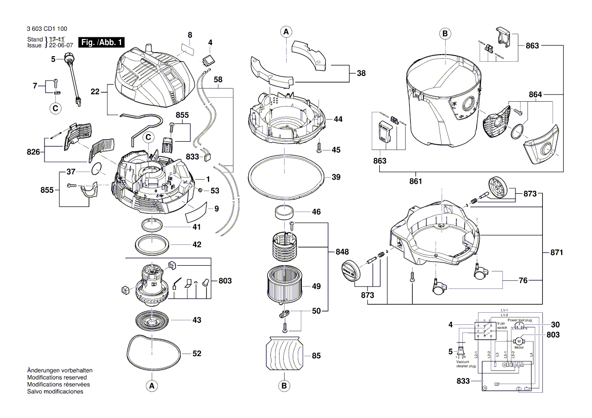 New Genuine Bosch 1619PB0864 Caster Wheel