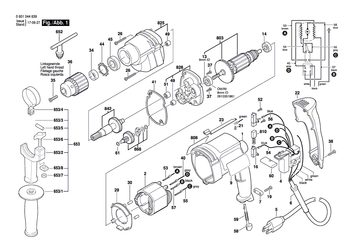 Uusi aito Bosch 2610998100 Moottorin kotelo