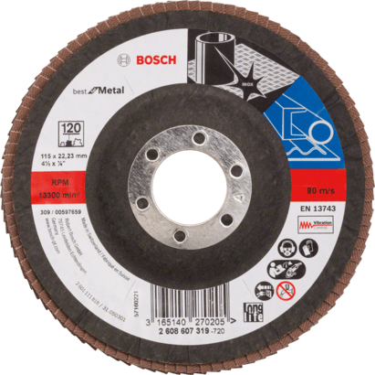 New Genuine Bosch 2608607319 X571 Best for Metal Flap Discs, Straight Version