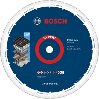 Новый оригинальный алмазный металлический круг Bosch 2608900537 EXPERT для резки большого размера