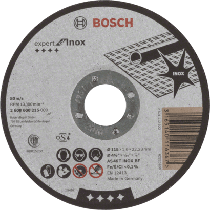 Ny ekte Bosch 2608600215 Ekspert for Inox Cutting Disc for liten vinkel