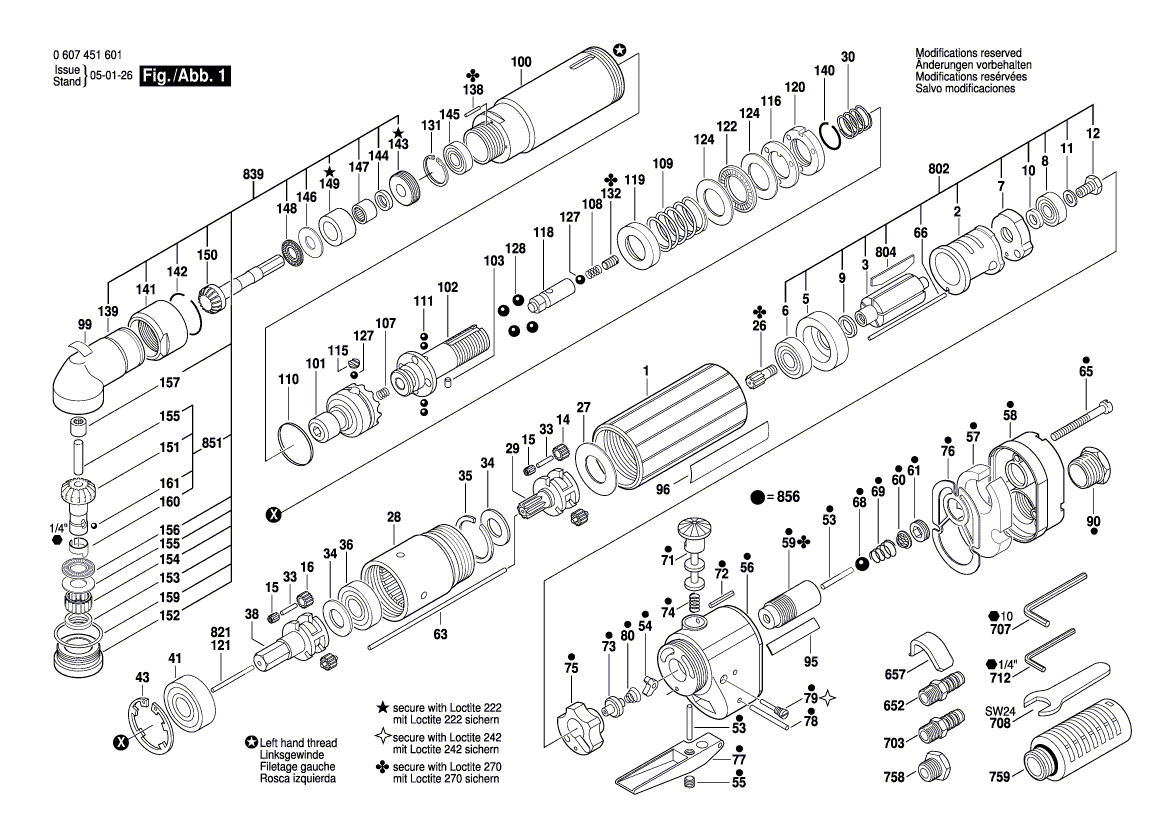 Ny äkta Bosch 3607030250 Assembly of Service Parts