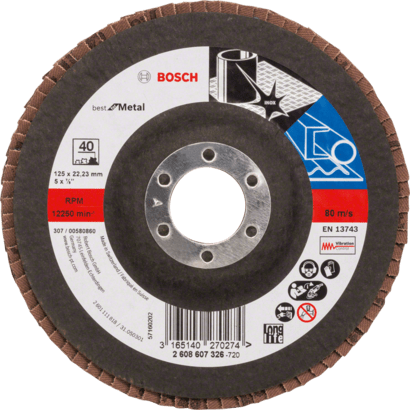 New Genuine Bosch 2608607326 X571 Best for Metal Flap Discs, Angled Version For