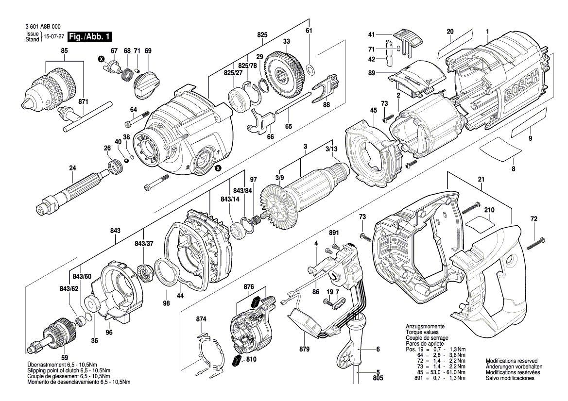 Neu Original Bosch 1608571083 Schlüsselbohrfutter