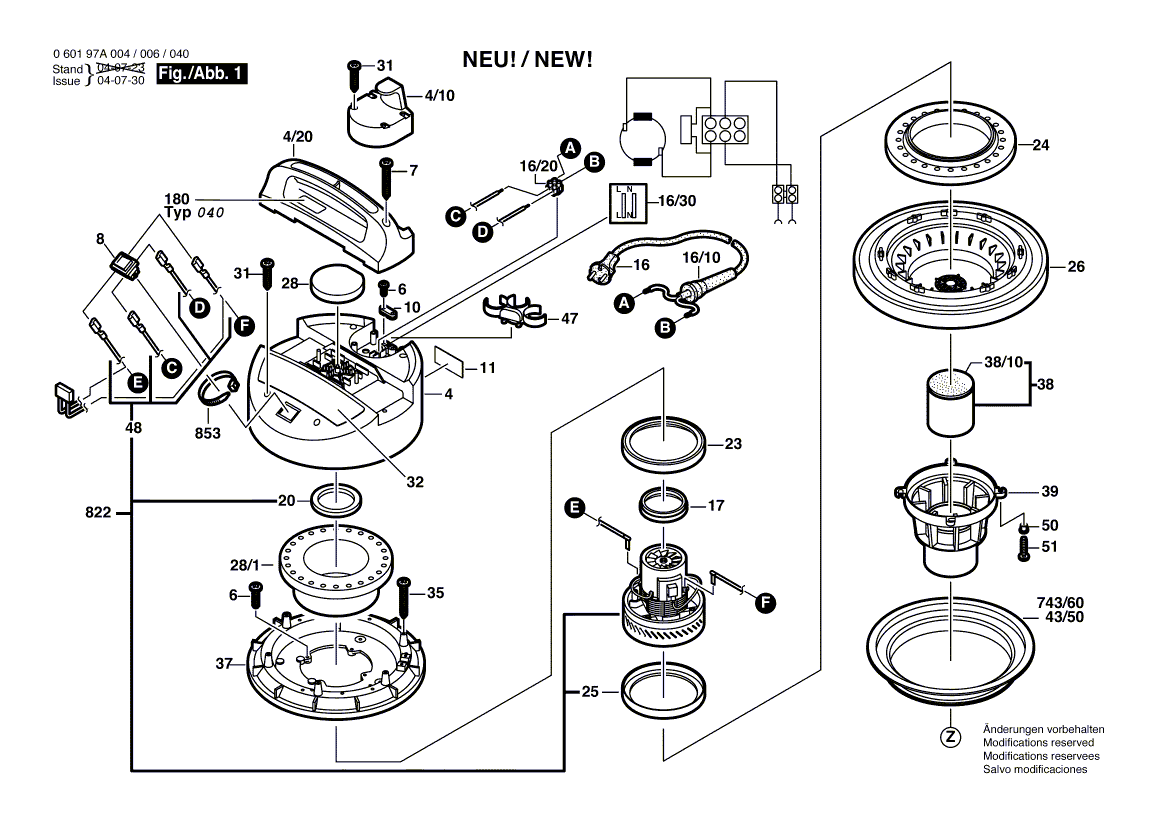 Neue echte Bosch 1601118e06 Hersteller -Typenschild