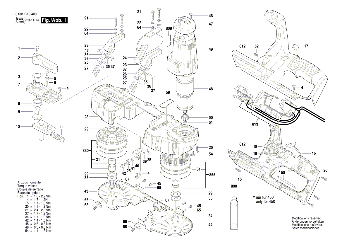 Nieuwe echte Bosch 1619PB4351 Lower Guard