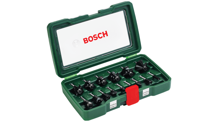 Nieuwe echte Bosch 2607019469 Tungsten-Carbide Router Bit Set 15 stuks router