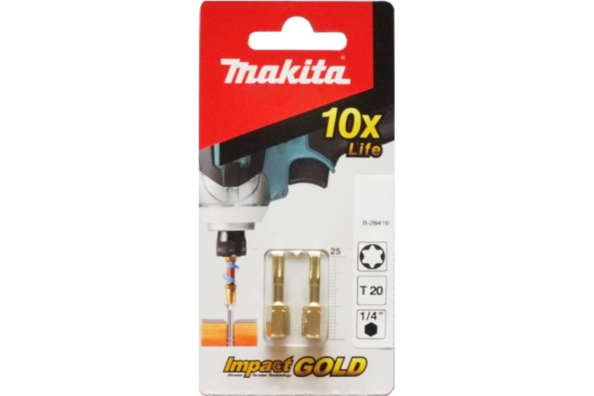 New Genuine Makita B-28416 Impact Gold Driver Bit T20-25mm