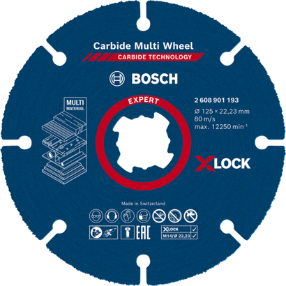 Nieuwe echte Bosch 2608901193 Expert Carbide Multi Wheel X-Lock Cutting Discs