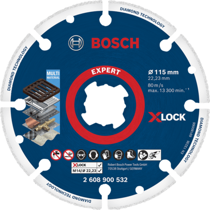 Ny ekte Bosch 2608900532 Ekspert Diamond Metal Wheel X-Lock Cutting Disc