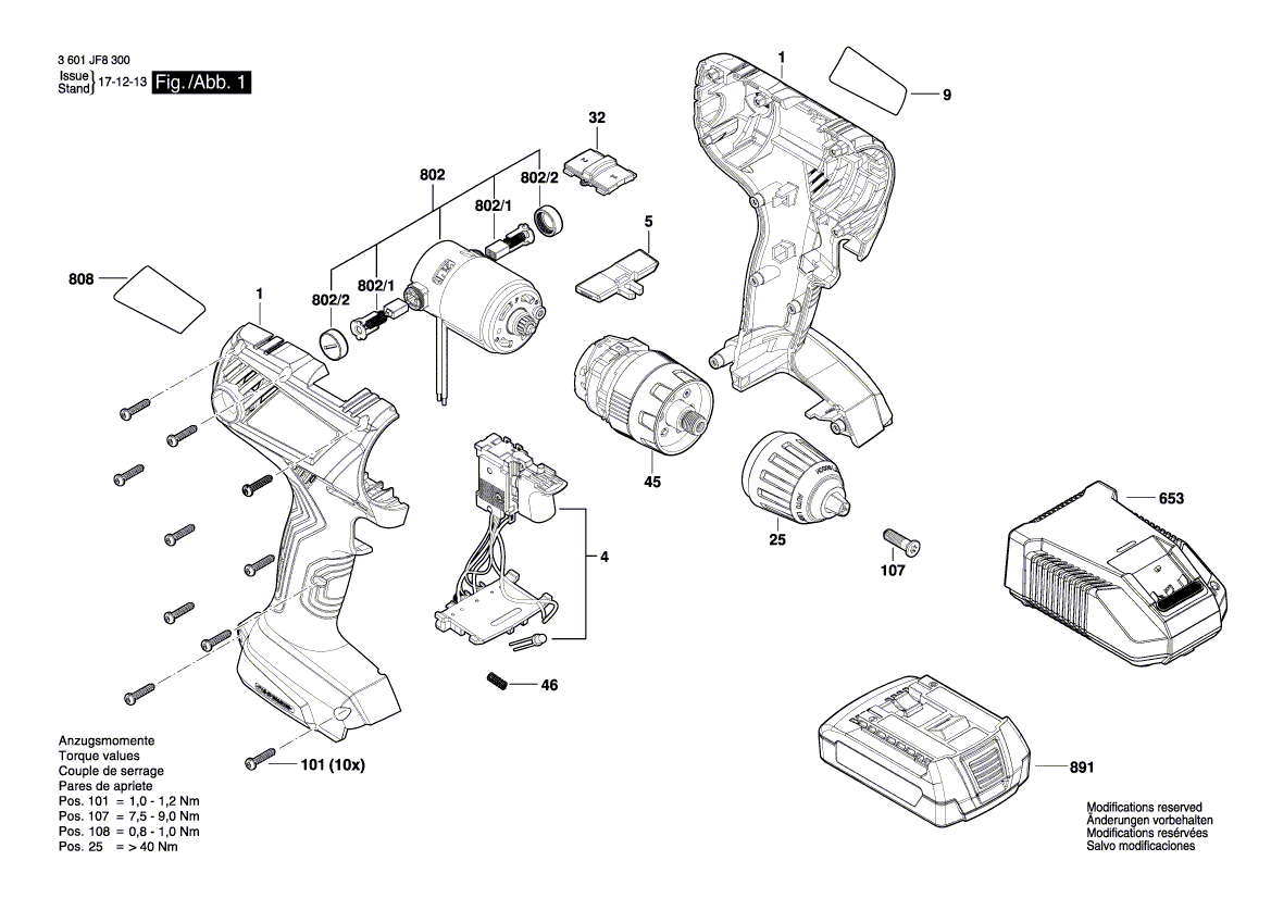 New Genuine Bosch 2609112190 Keyless Chuck