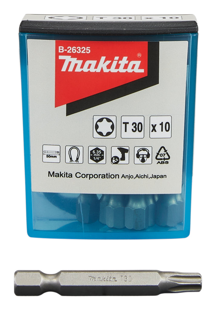 Ny äkta Makita B-26325 Skruvbit flip toppfodral T30X50mm 10st