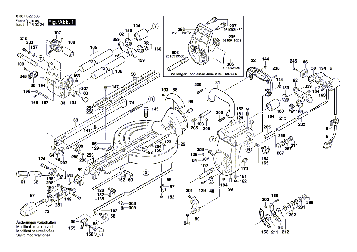 New Genuine Bosch 2610022499 Parallel-Guide