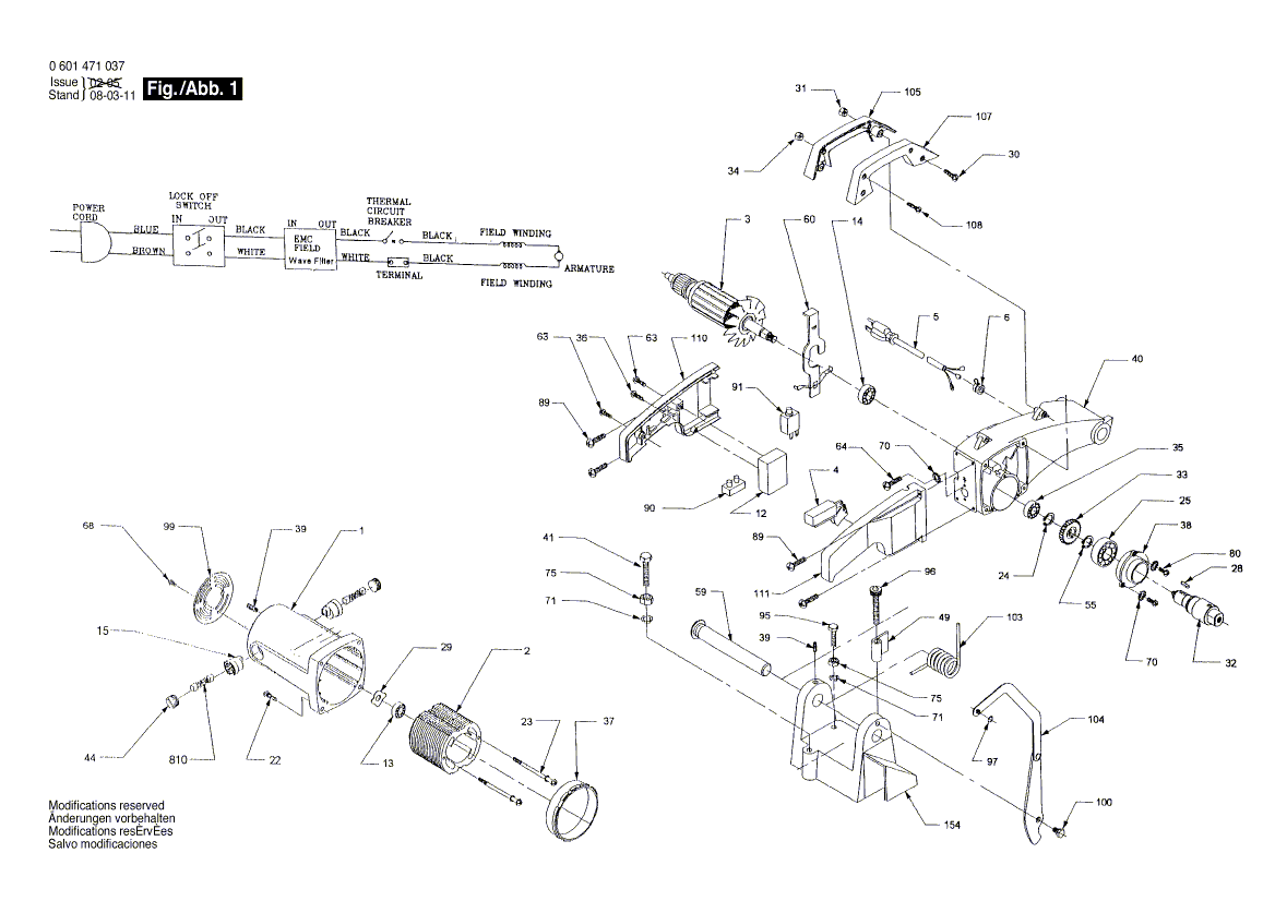 Uusi aito Bosch 2610911649 staattori