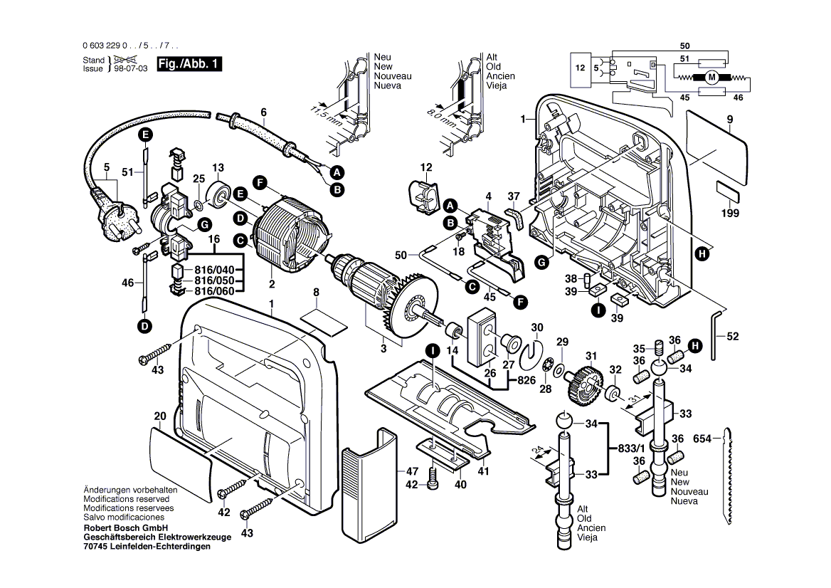 Ny äkta Bosch 2600780065 lyftstång