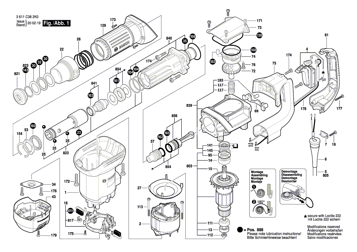 New Genuine Bosch 1619P09701 Impact Mechanism Housing