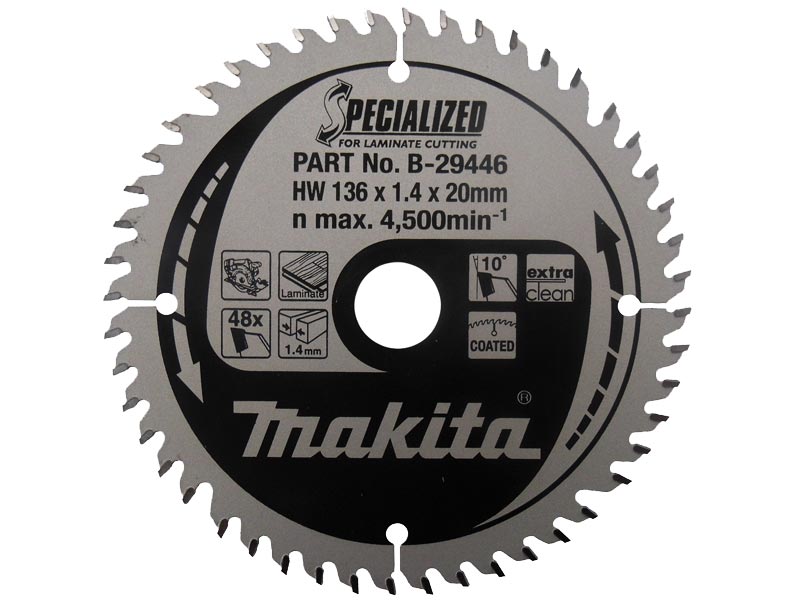 Neues Original Makita B-29446 136 mm x 20 mm x 48 Zähne Laminat-Sägeblatt