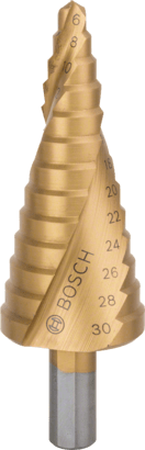 Новое оригинальное сверло Bosch 2608587429 HSS TiN Step Drill Bit, 3-Flat Shank для вращающегося сверла