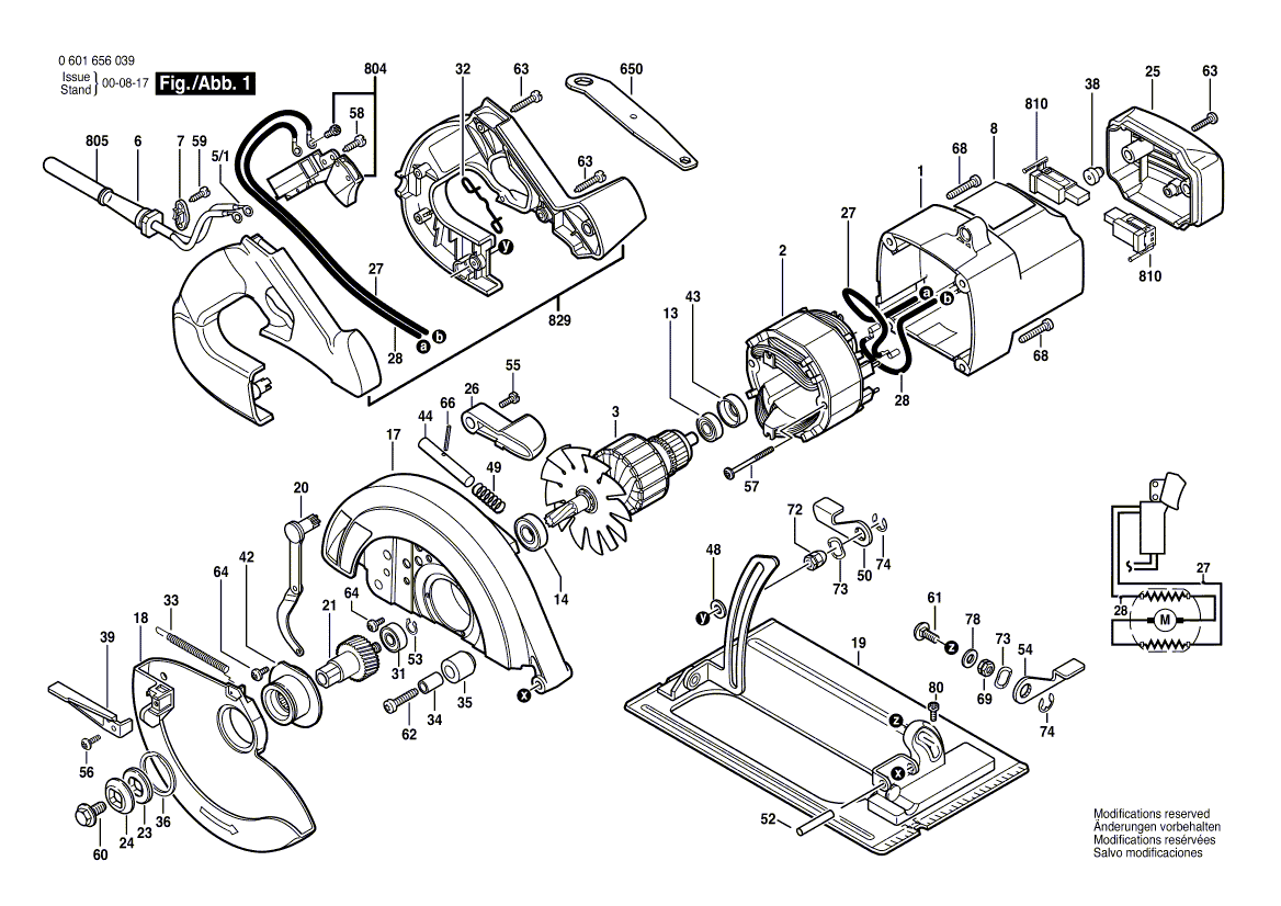 New Genuine Bosch 2610350729 Pivoting Blade Guard