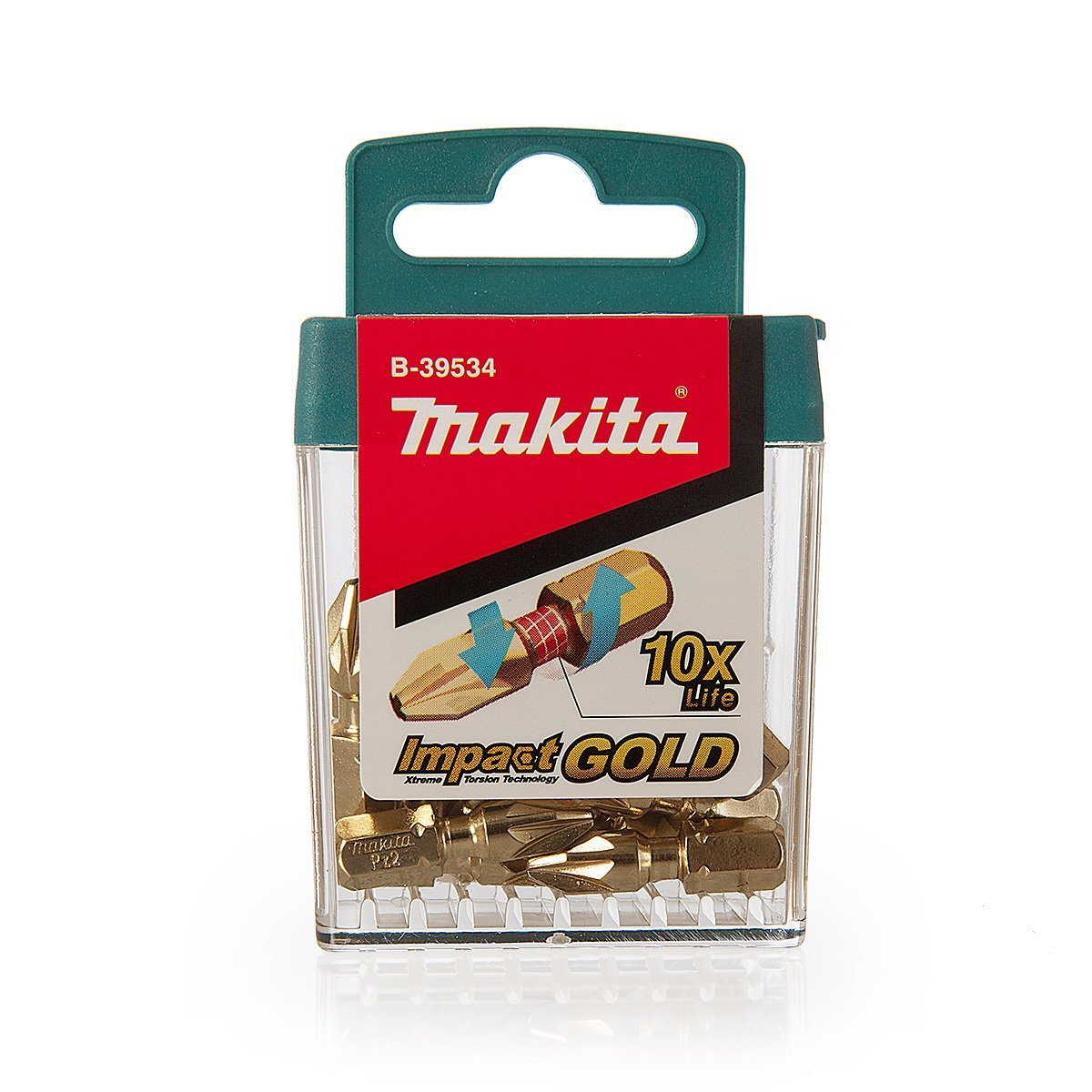 Uusi aito Makita B-39534 Gold vääntö insertti bitti PZ2-25 mm 15 kpl